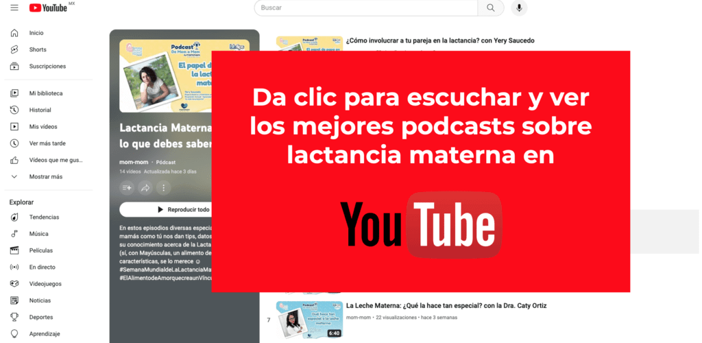 ¡MomMom! 💜 Si no tienes Spotify y te perdiste de nuestros podcasts 🎙 de la Semana Mundial de la Lactancia Materna 👩‍🍼, ¡También los tenemos en YouTube!  ▶

Hemos preparado una playlist con todos nuestros episodios para que los puedas escucharlos sin ningún costo. 🤩🤩

¡Te esperamos en nuestro canal! 🎧